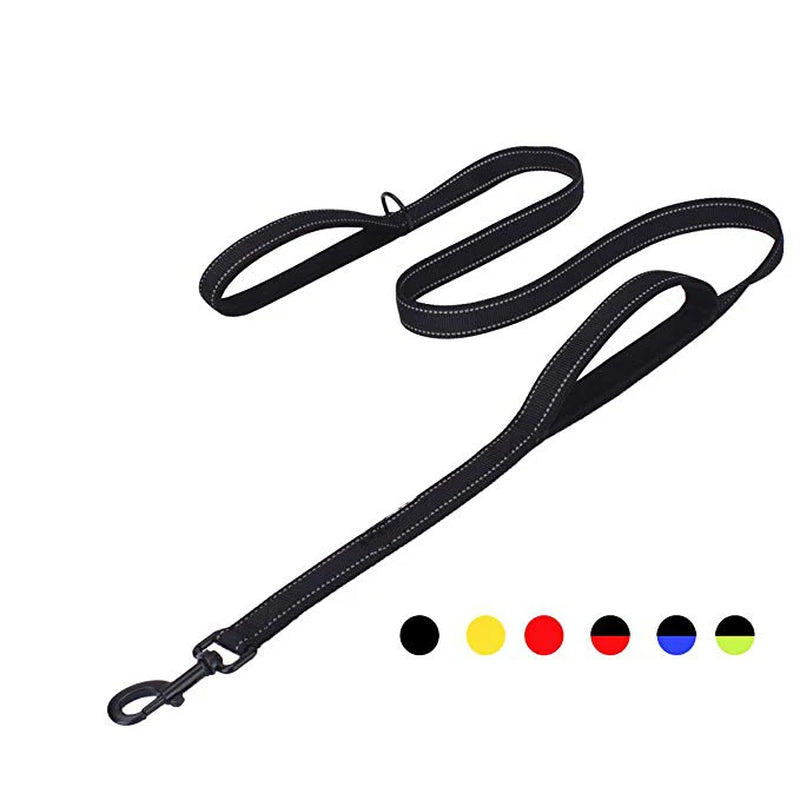 Dog Leashes Outdoor Travel Dog Training Chain Rope Heavy Duty Double Handle Lead for Greater Control Safety Training Dual Handle