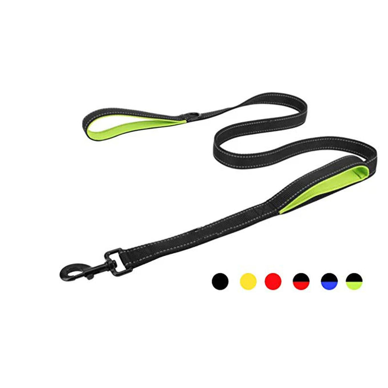 Dog Leashes Outdoor Travel Dog Training Chain Rope Heavy Duty Double Handle Lead for Greater Control Safety Training Dual Handle