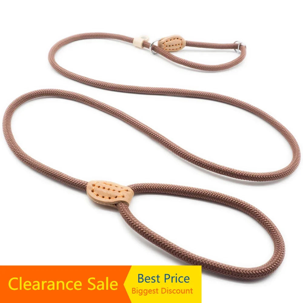P Chain Dog Leash Slip Collar Pet Walking Leads Nylon Dog Mountain Climbing Rope Puppy Pet Traction for Small Medium Large Dogs
