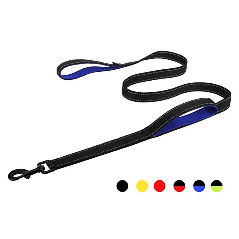 Dog Leashes Outdoor Travel Dog Training Chain Rope Heavy Duty Double Handle Lead for Greater Control Safety Training Dual Handle