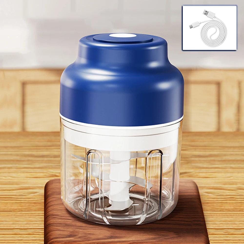Electric Food Chopper 320Ml Electric Garlic Chopper USB Rechargeable Meat Grinder Garlic Press Portable Blender